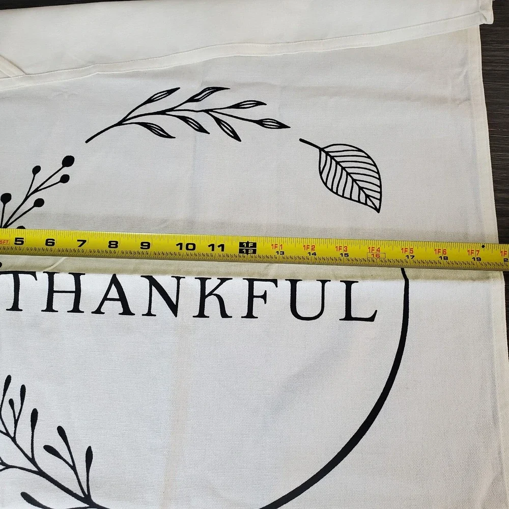 THANKFUL Tea Towel - White, 100% Cotton - 20x27